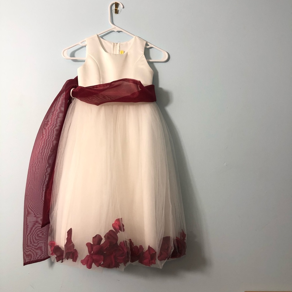 Flower Girl Dress Maroon made by Joy Kids size 6